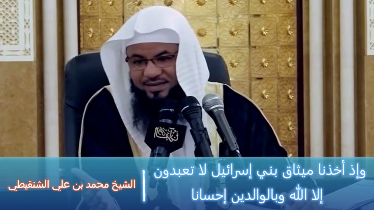 وإذ أخذنا ميثاق بني إسرائيل لا تعبدون إلا الله وبالوالدين إحسانا - الشيخ محمد بن علي الشنقيطي