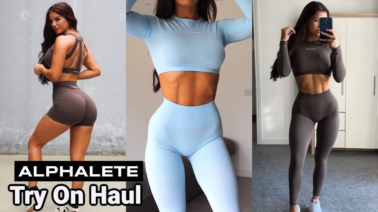 Alphalete Try On Haul | Seamless Leggings, Bras & Shorts | Vlog