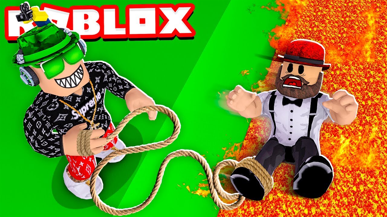 LASO PEOPLE AND THROW THEM INTO LAVA | Roblox - Rope people simulator