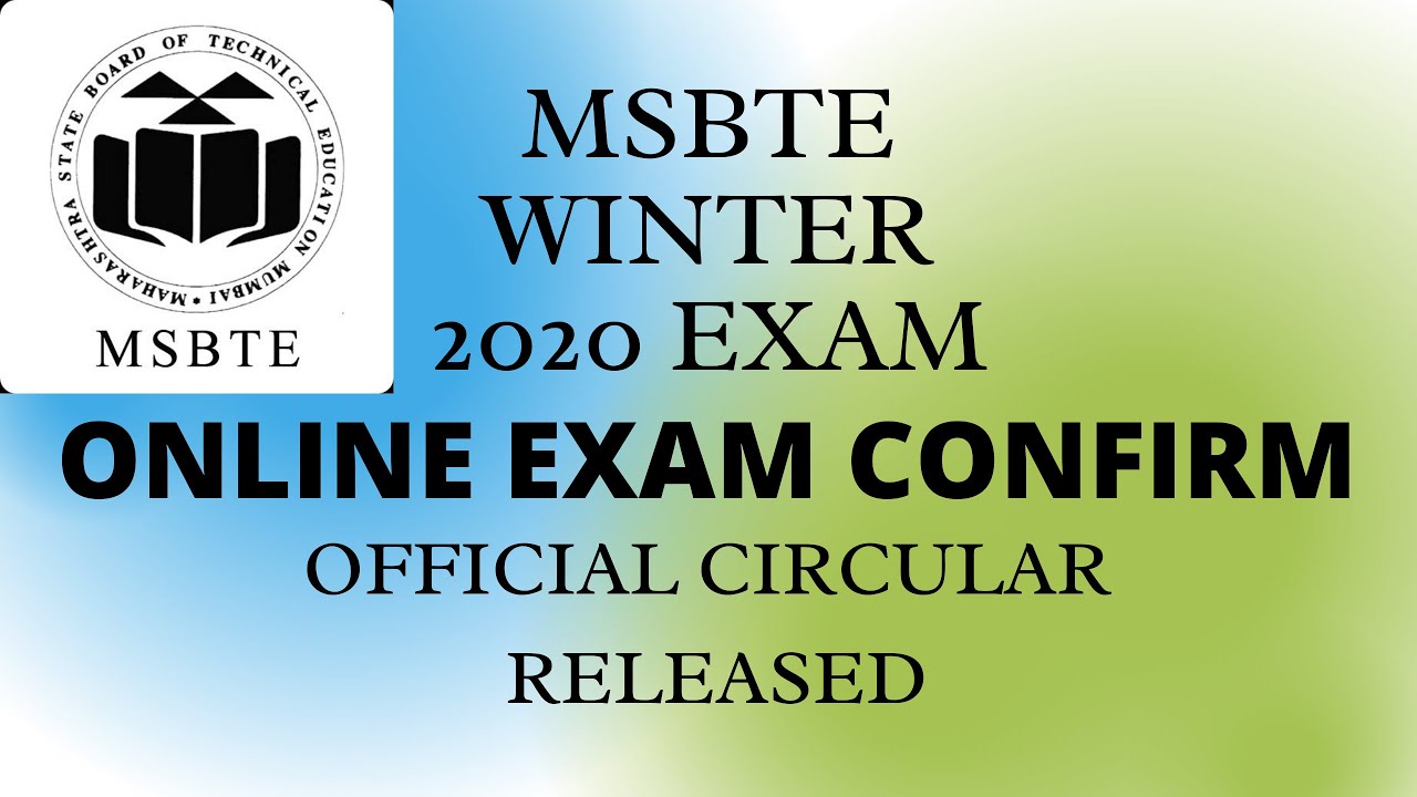 MSBTE WINTER 2020 EXAM ||ONLINE EXAM CONFIRM||MCQ BASED EXAM||EXAM DATES RELEASED