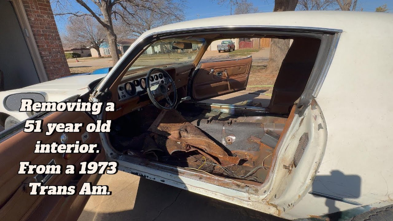 Removing this DIRTY 51 year old interior from my 1973 Pontiac Trans Am.
