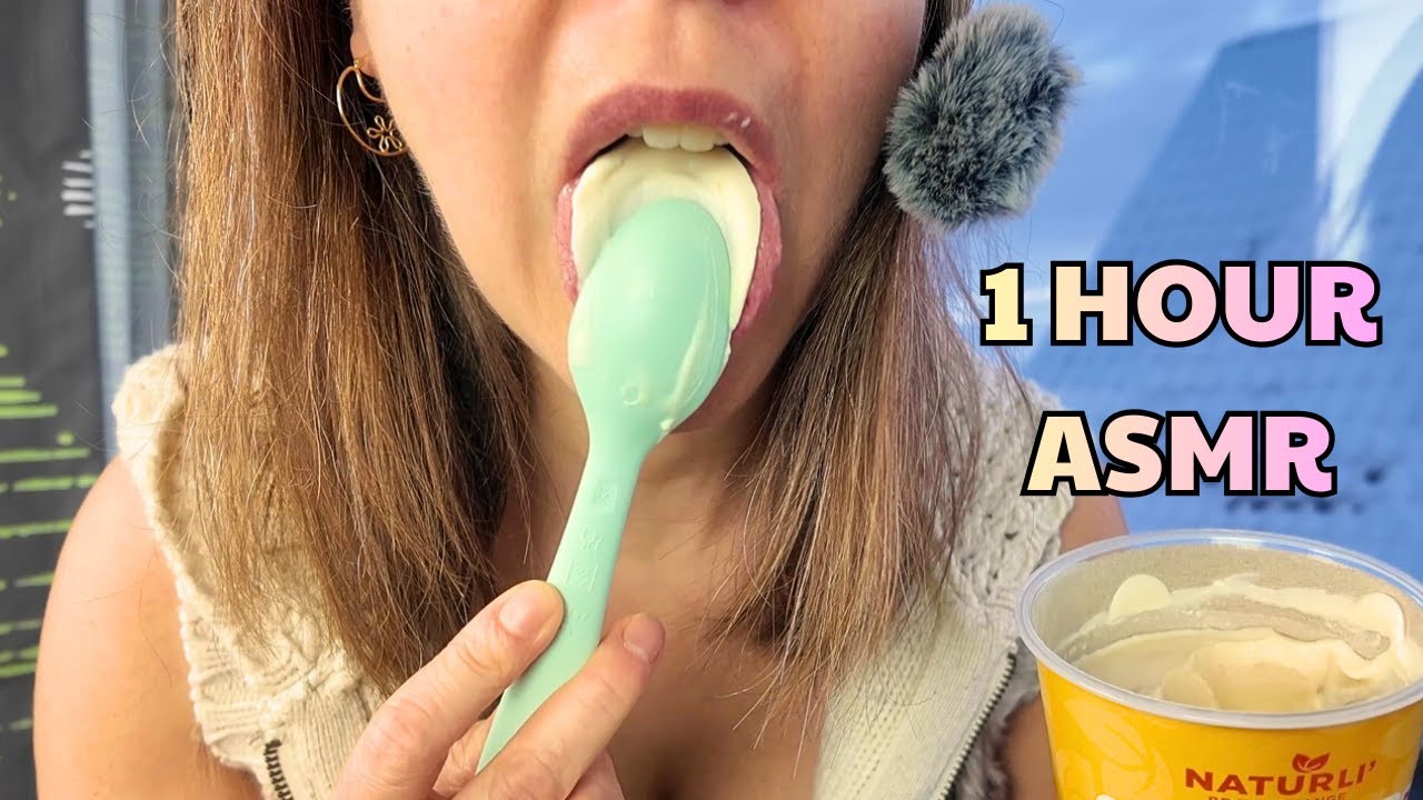 1 Hour ASMR Yogurt Eating (Satisfying Sounds Compilation)