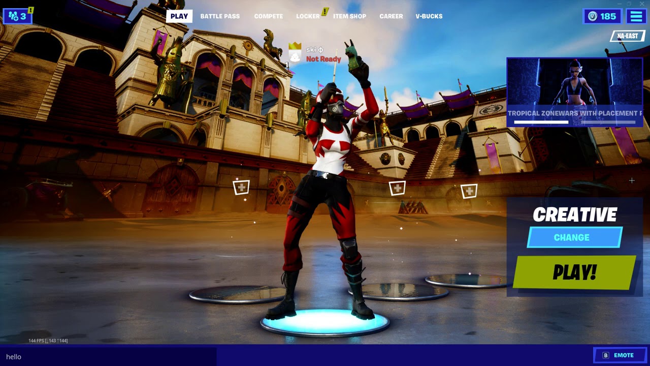 Canadian ski skin dancing in lobby for Tiktoks! (New season 5 back ground)