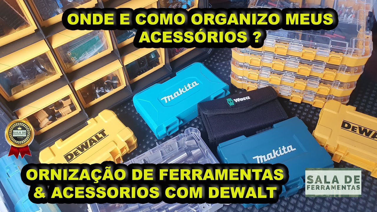 FERRAMENTAS E ACESSÓRIOS ORGANIZADOS BROCAS FRESAS BITS COMPONENTES ELETRONICOS, DEWALT FERRAMENTAS
