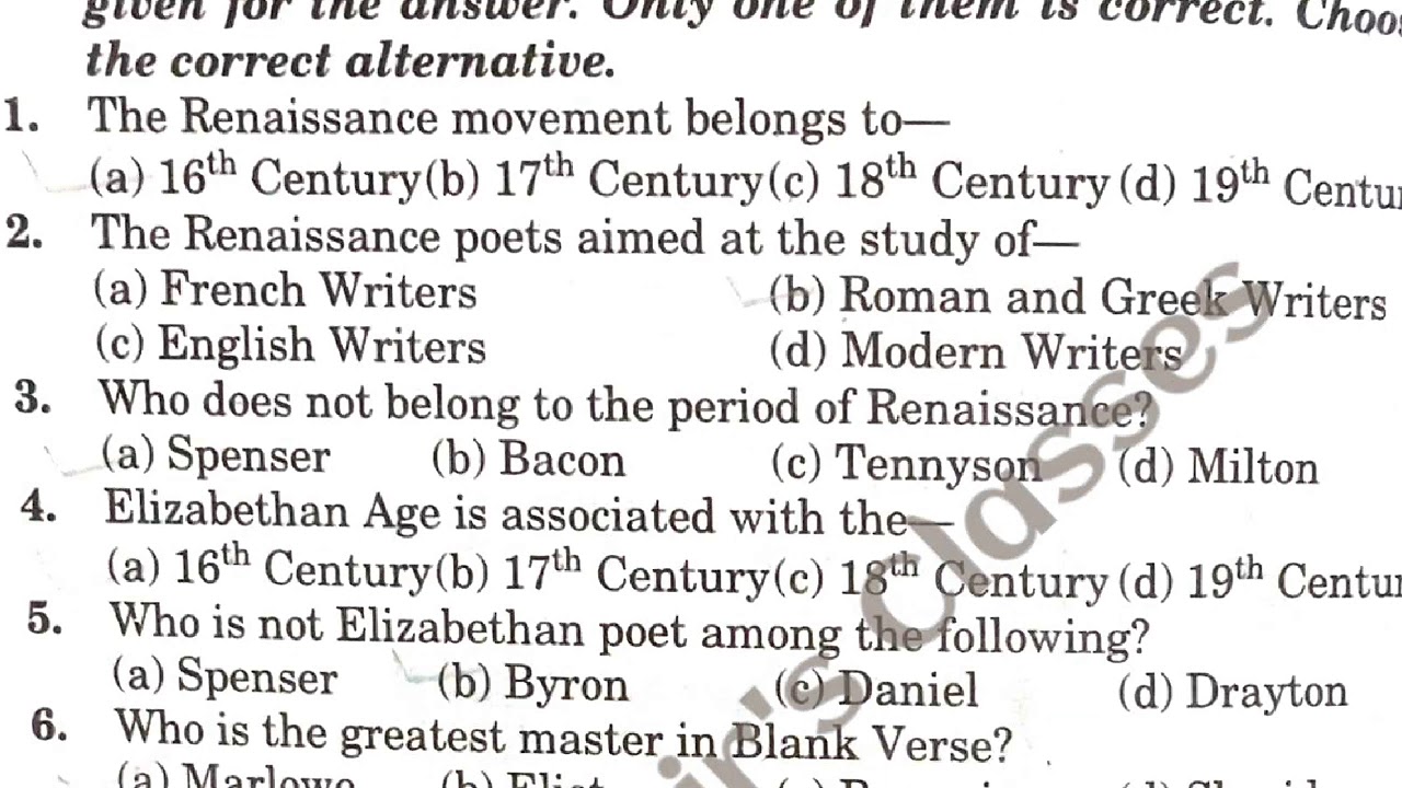 Renaissance Objective  History of English literature by  Piyush Sir's Classes