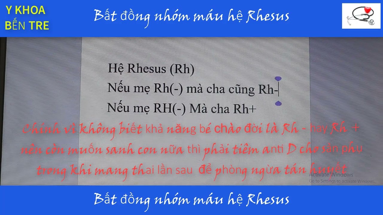 Bất đồng nhóm máu hệ Rhesus - thai kỳ