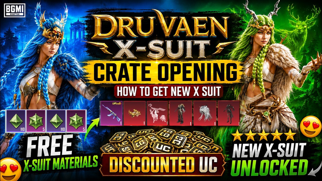 😍NEW DRUVAEN X-SUIT CRATE OPENING | GET FREE UPGRADE X SUIT IN BGMI & PUBG MOBILE