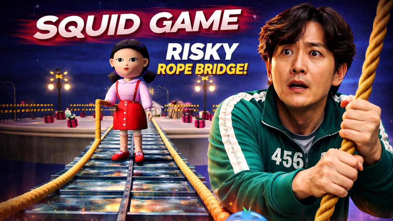 SQUID GAME REAL LIFE 😱 | Risky Rope Bridge Challenge | Player 456 Survival Gameplay