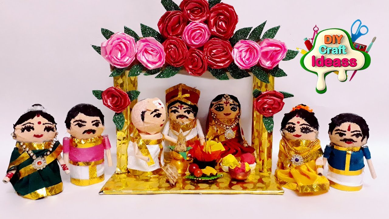 acrylic bottles wedding decoration doll| Cardboard | South Indian Bridal Making | Best Out Of Waste
