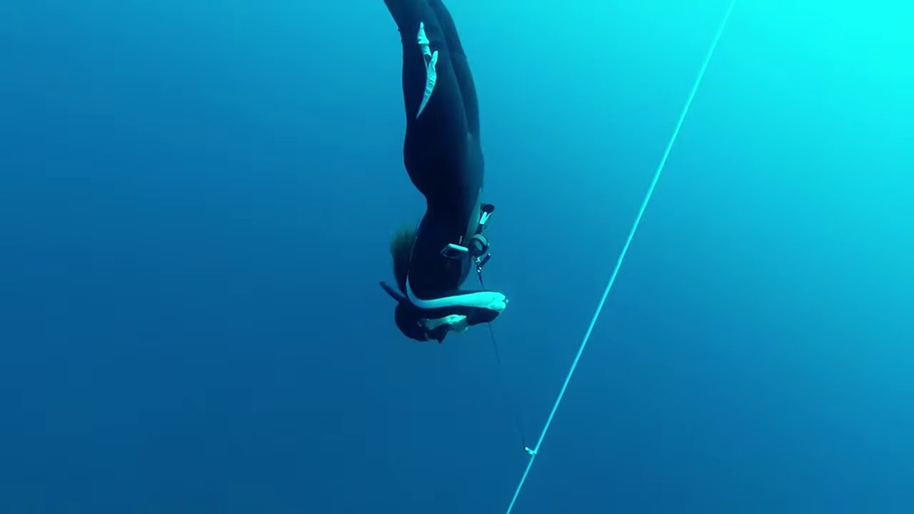 Freefall practice, AIDA3 freediving course, Bali