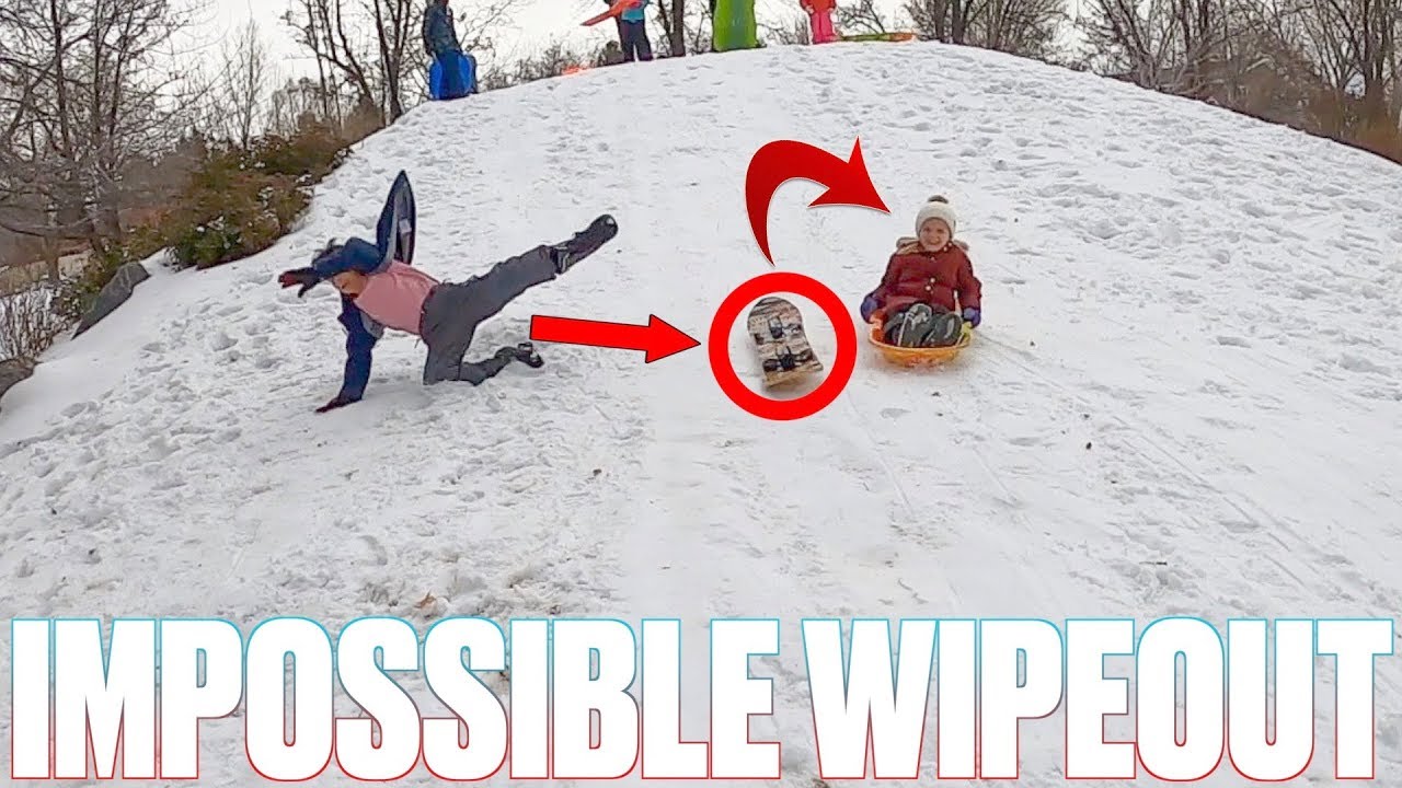 INSANE SNOWBOARDING ACCIDENT TAKES OUT FOUR-YEAR-OLD SLEDDING | CRAZY CRASH CAUGHT ON CAMERA