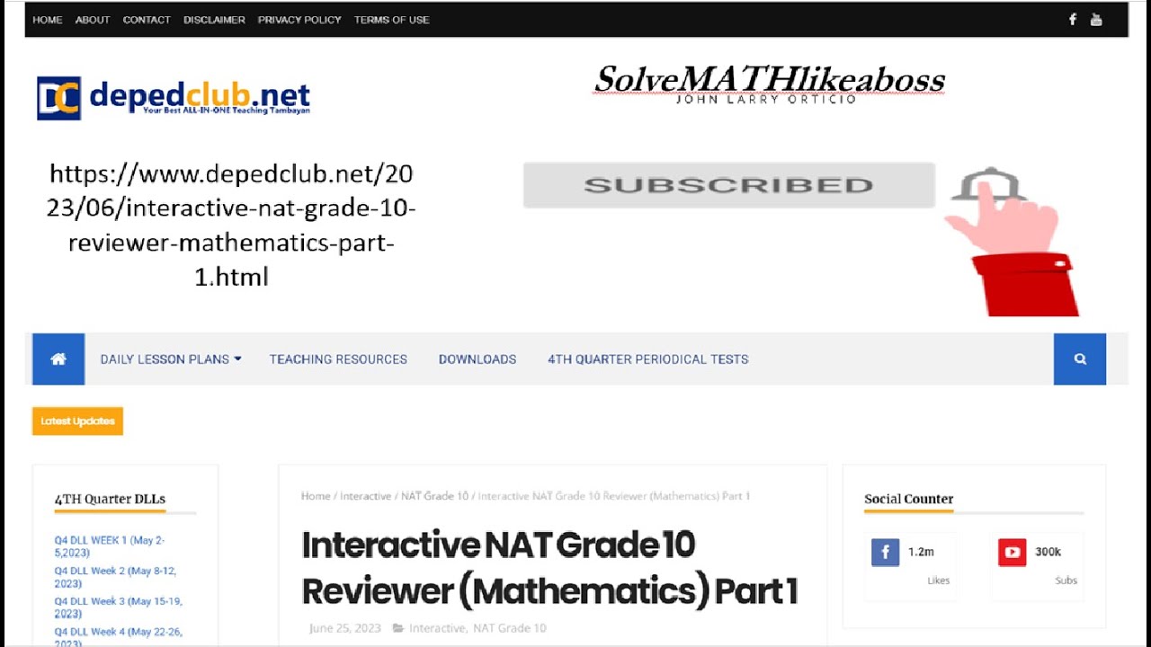 2023 GRADE 10 NAT REVIEWER | MATHEMATICS | TAGALOG