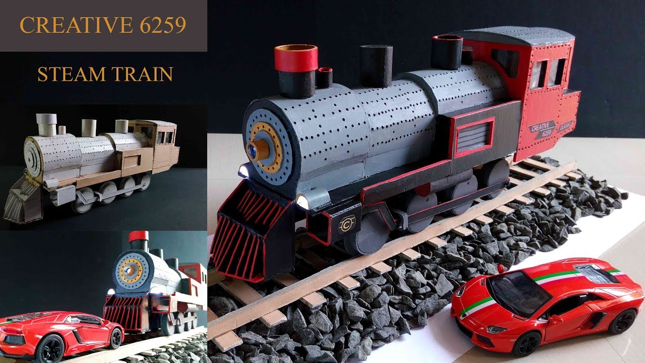 How To Make A Train Engine |Electric (DC) Motor |Using Cardboard | DIY Scale Model |RC Steam Train