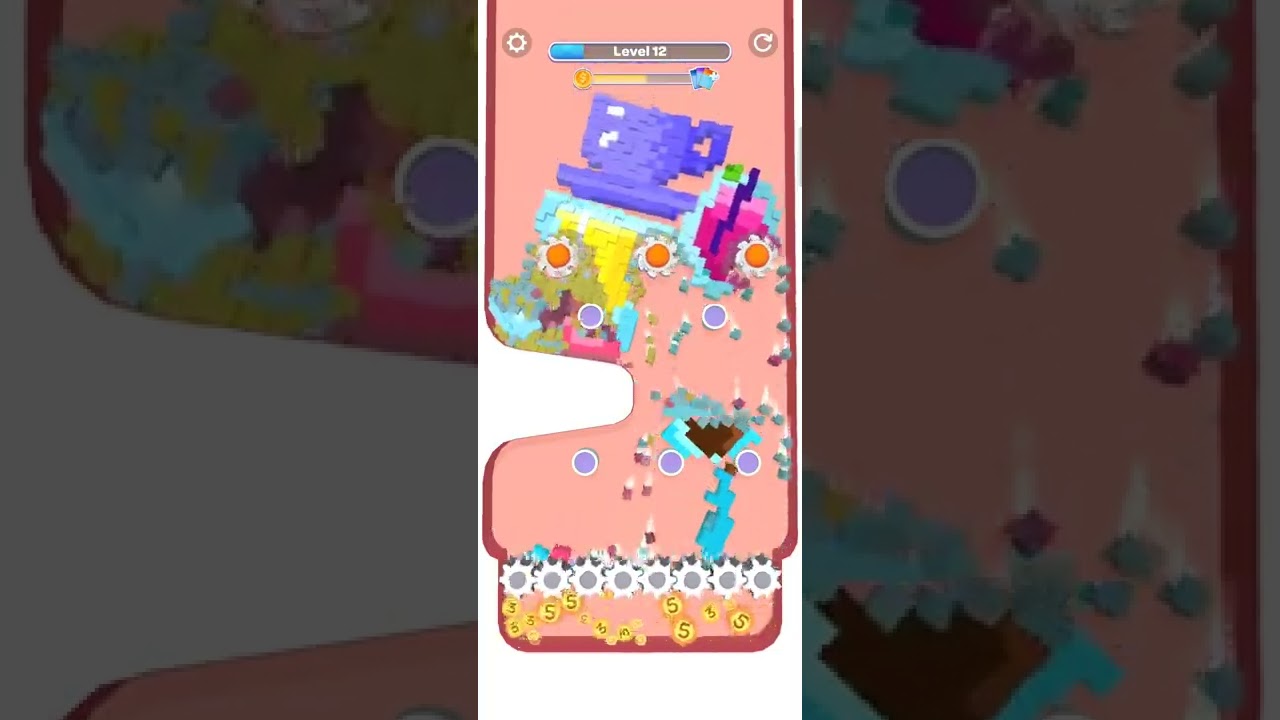 Pixel Demolish Level 12 Mobile Satisfying Demolition Game