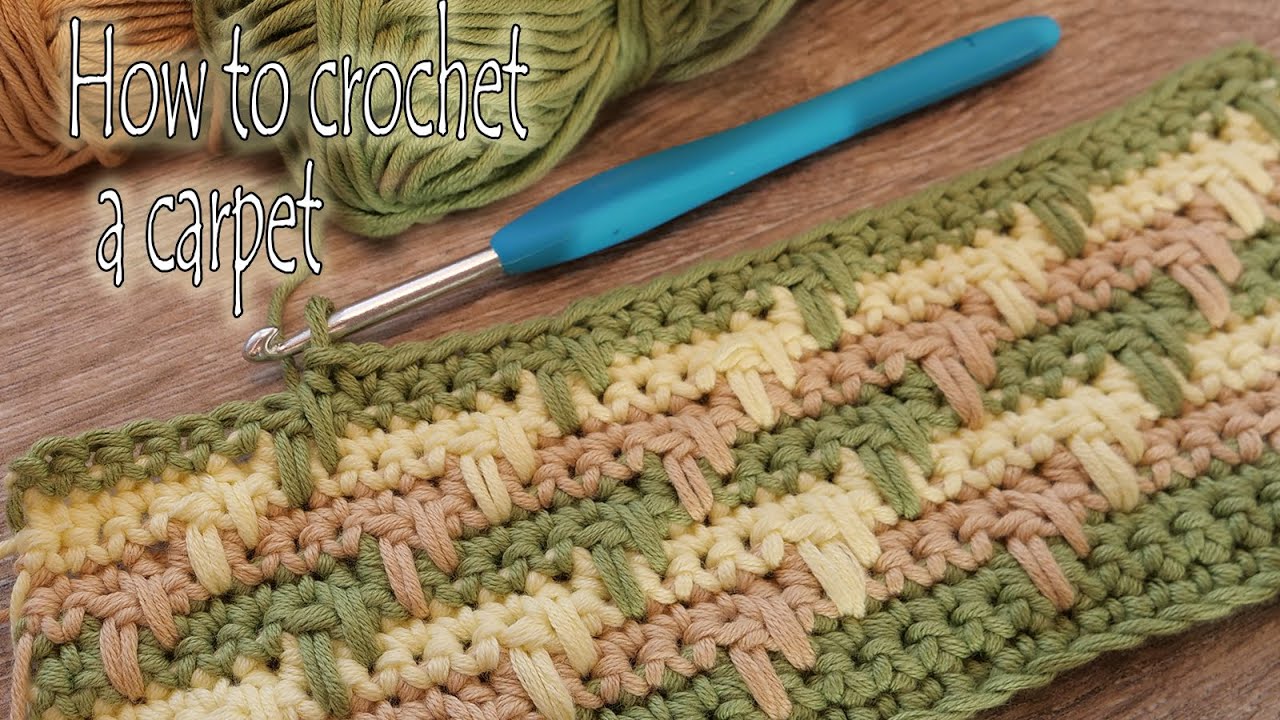 Вяжем шикарный ковер крючком из остатков пряжи How to crochet a carpet