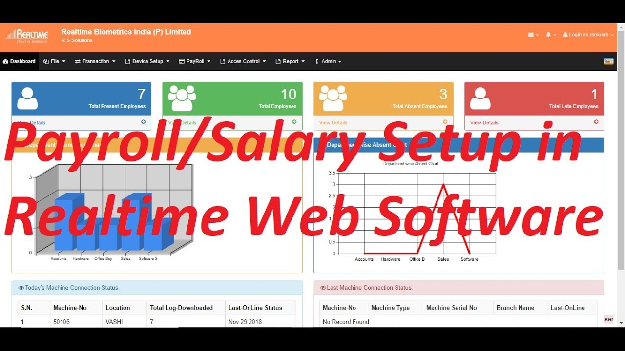 How to do the salary setup in Realtime Web Software?