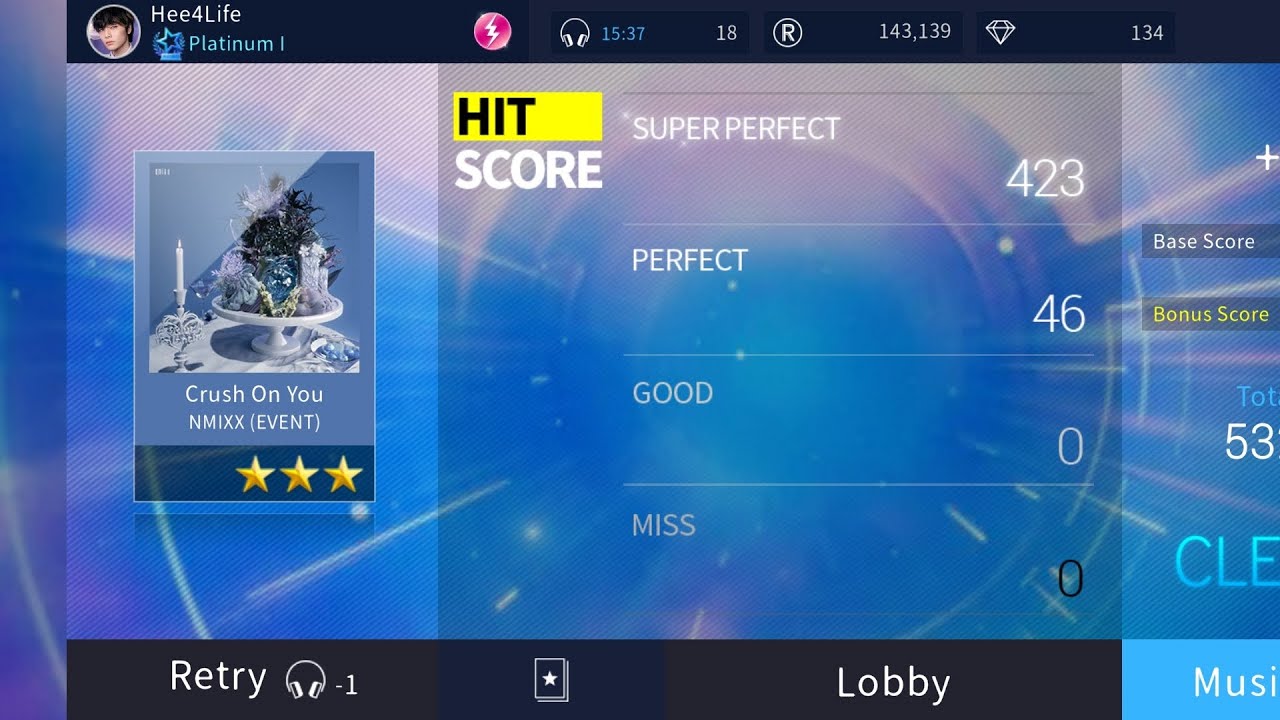 [SuperStar JYPNATION] NMIXX - Crush On You (hard mode with three stars) (all perfect) [Handcam]