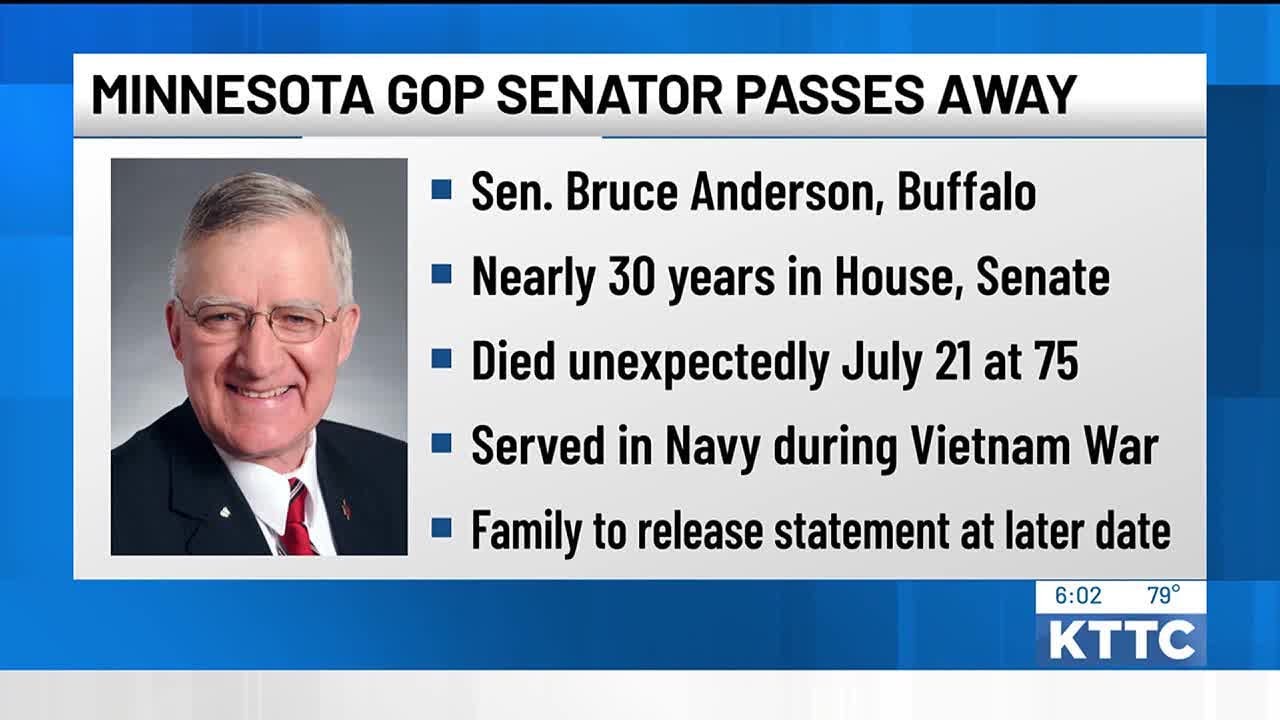 MN State Senator Bruce Anderson, 75, has died