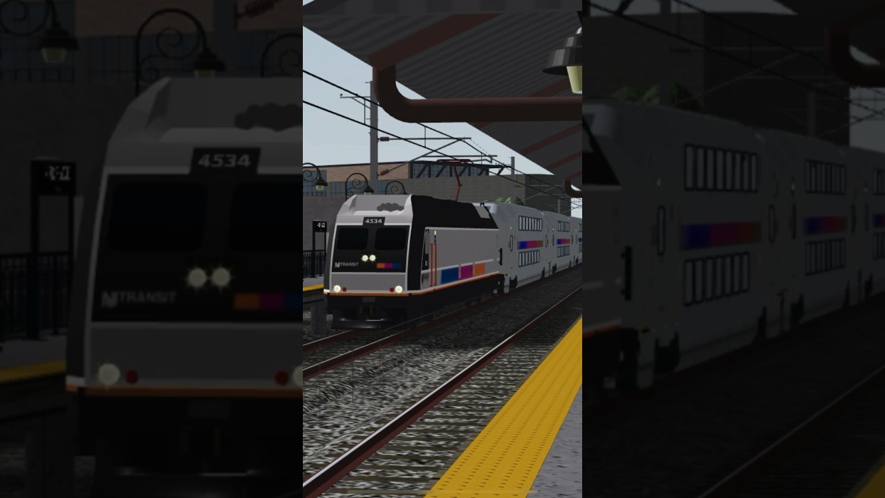 Fast NJ Transit train passes at Red Bank NJ