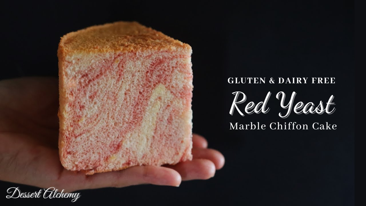Gluten & Dairy Free Red Yeast Marble Chiffon Cake | 无麸无奶红曲戚风蛋糕 | Gluten Free Cake | Dessert Alchemy