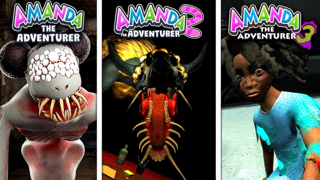 Amanda the Adventurer 1, 2 and 3 - ALL Endings (14/14) & Cutscenes (Showcase)