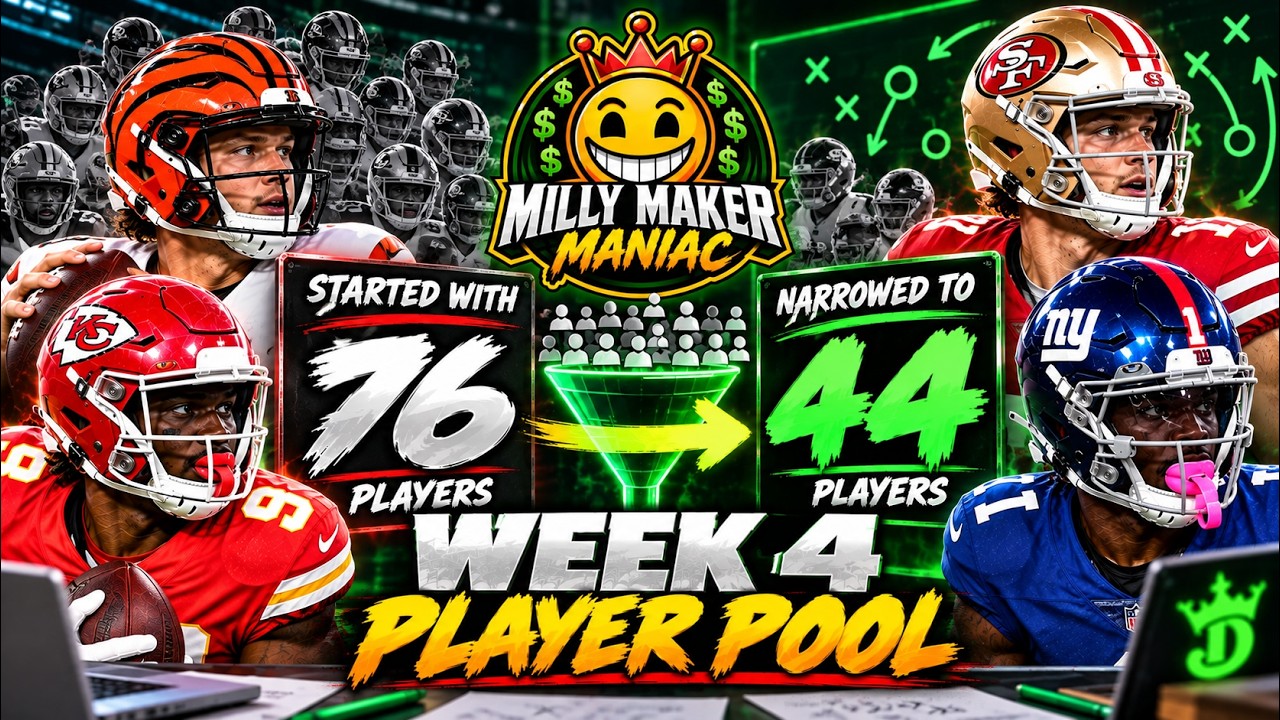 I Cut Josh Allen AND Puka &mdash; Week 4 DFS Player Pool (Milly Maker Maniac