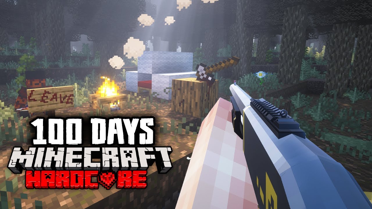 I Survived 100 Days in Forest SCARIEST Modpack in Hardcore Minecraft