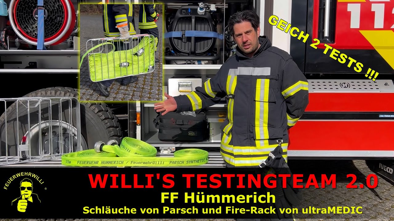 Schläuche mit Schlauchtragekorb - FF Hümmerich testet verschiedene Varianten im #WilliTestingteam2.0