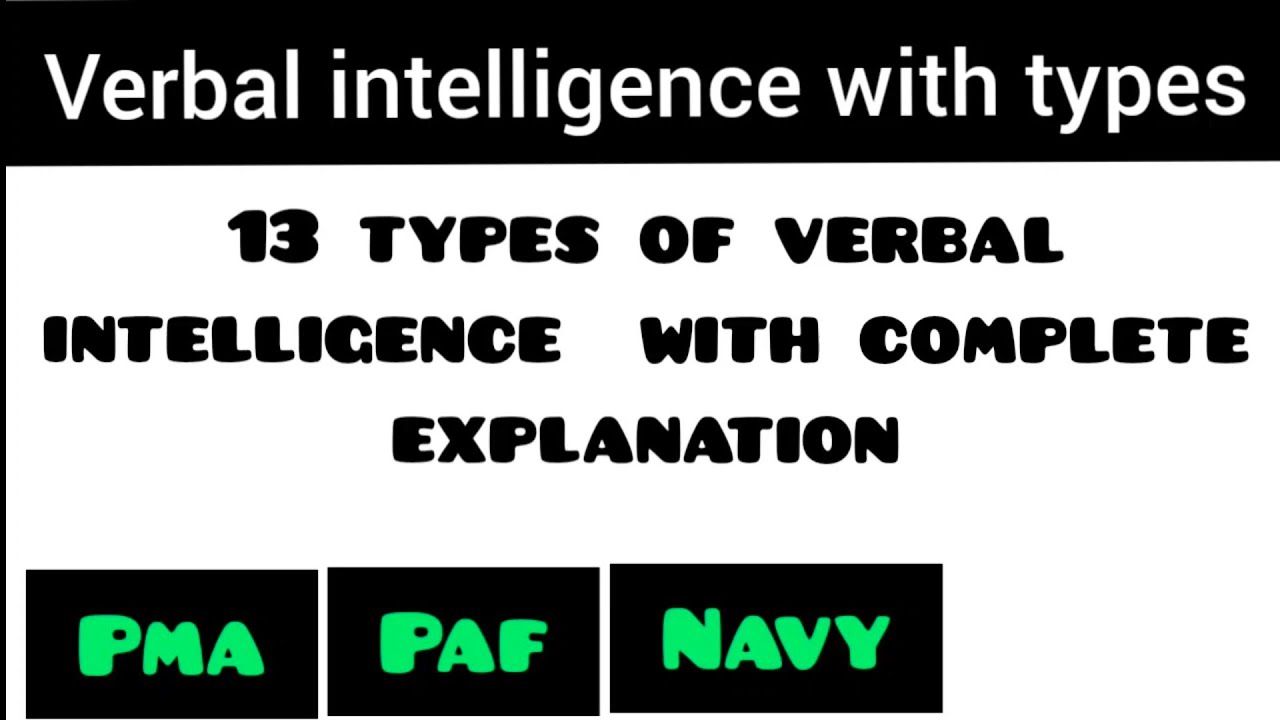 Verbal intelligence test and it's types