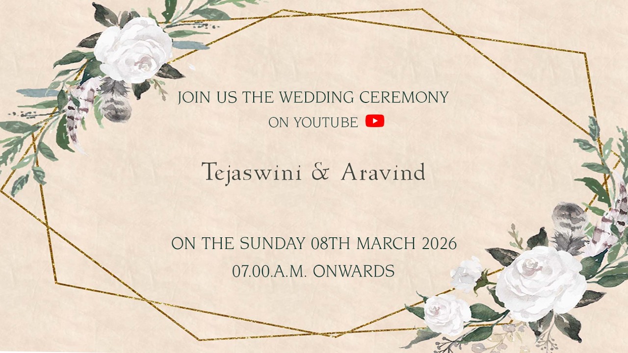 Tejaswini & Aravind  : Wedding Live Streaming : 08-03-2026