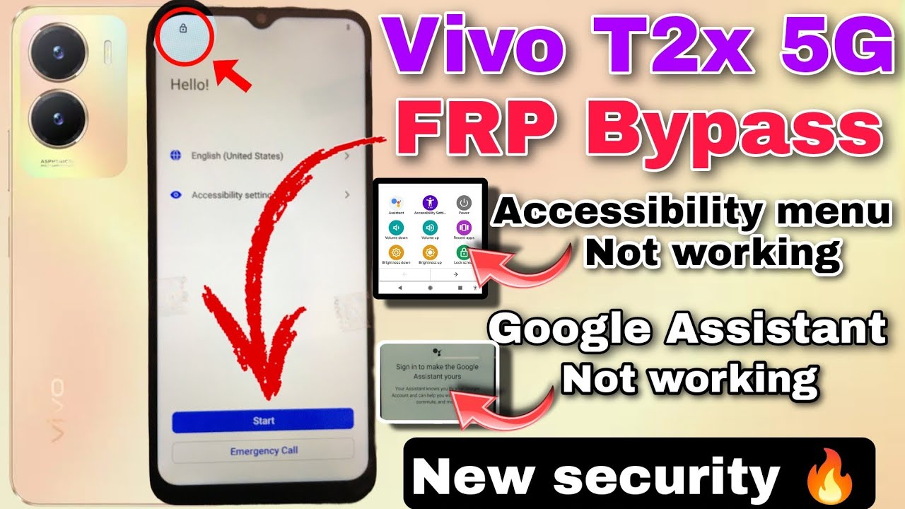 Vivo T2x 5G FRP Bypass Google assistant not open | Vivo T2x Google Account Bypass |settings not open