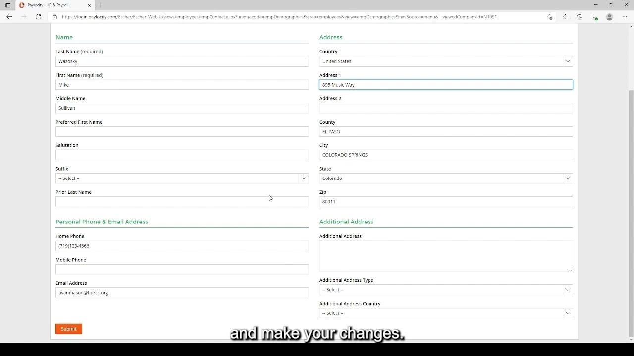 Paylocity Training Video: Updating Contact Info