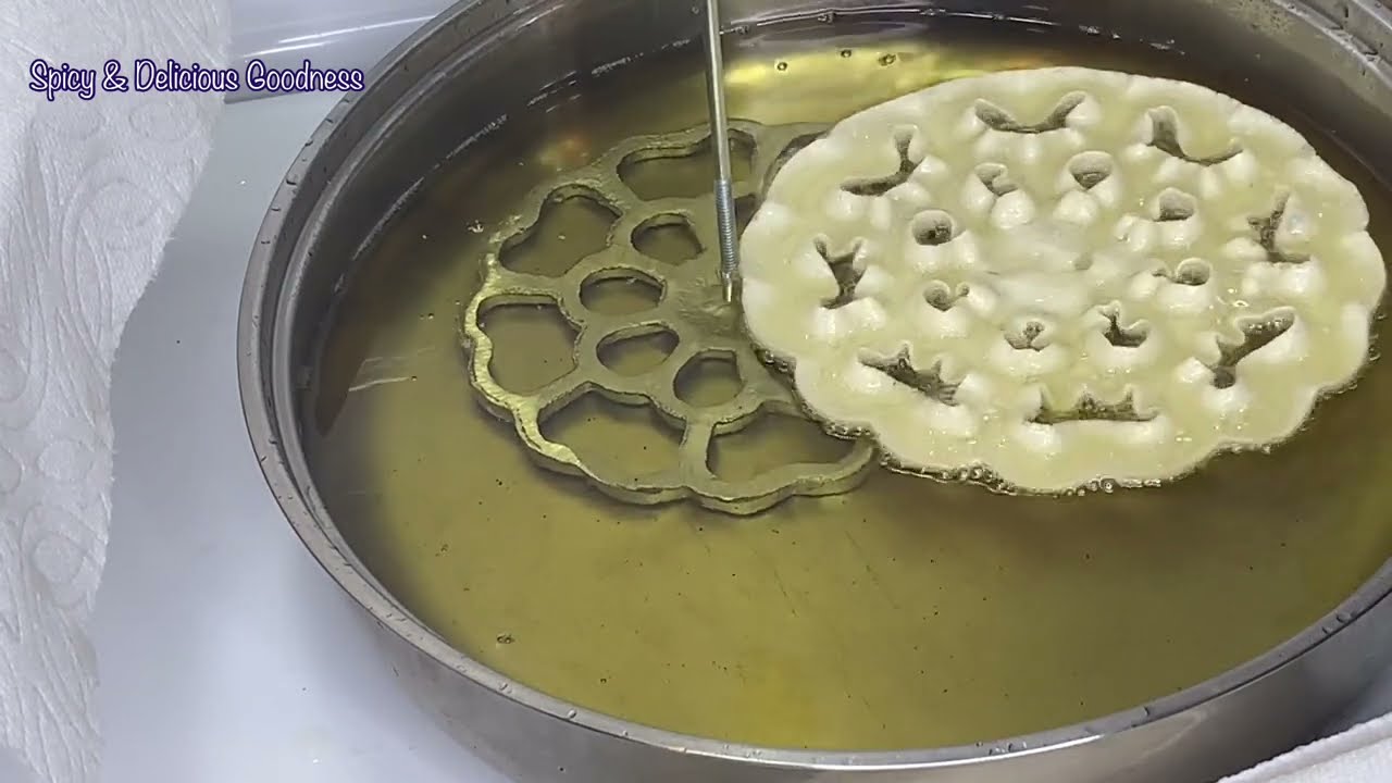 ROSETTE COOKIES RECIPE | HOW TO MAKE THIN CRISPY ROSE COOKIES | TSATSAFA | BUNUELOS