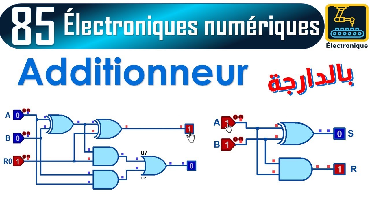 085  additionneur: demi additionneur, additionneur complet, additionneur 4 bits