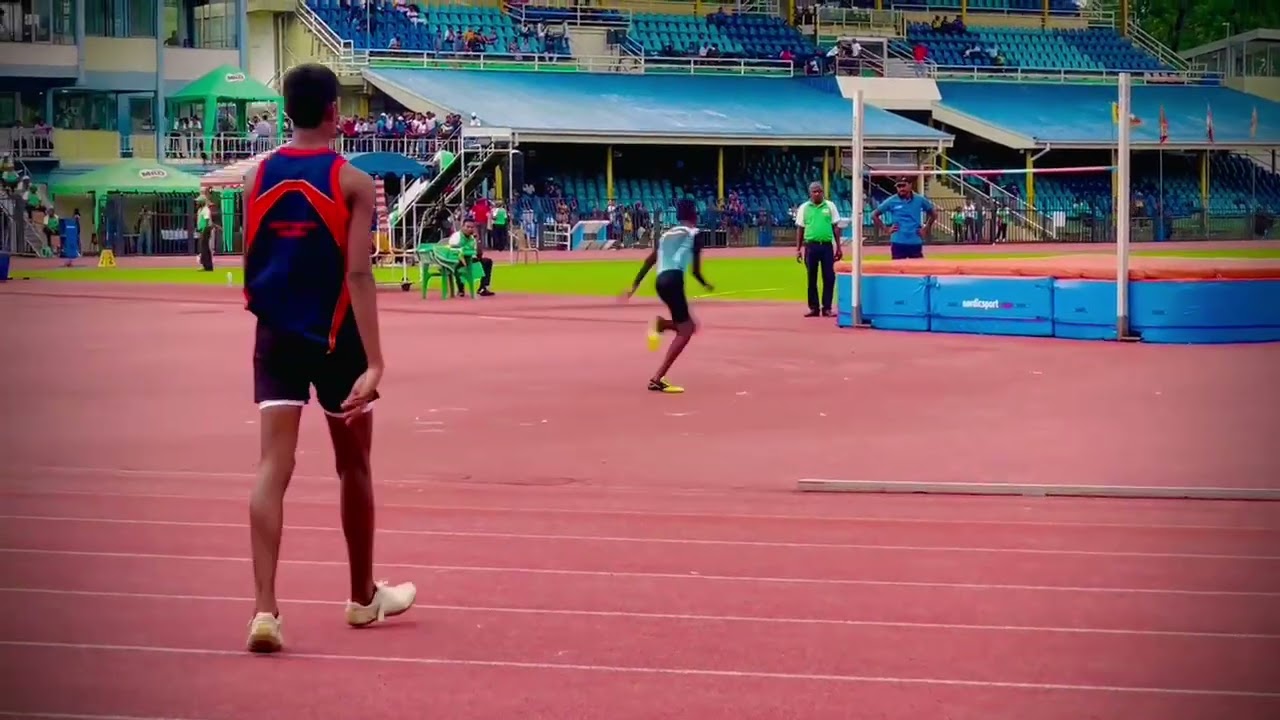National level school athletic sports meet - 2023 High jump 14 boys K.Pakirjan Gold medalist KMVNS