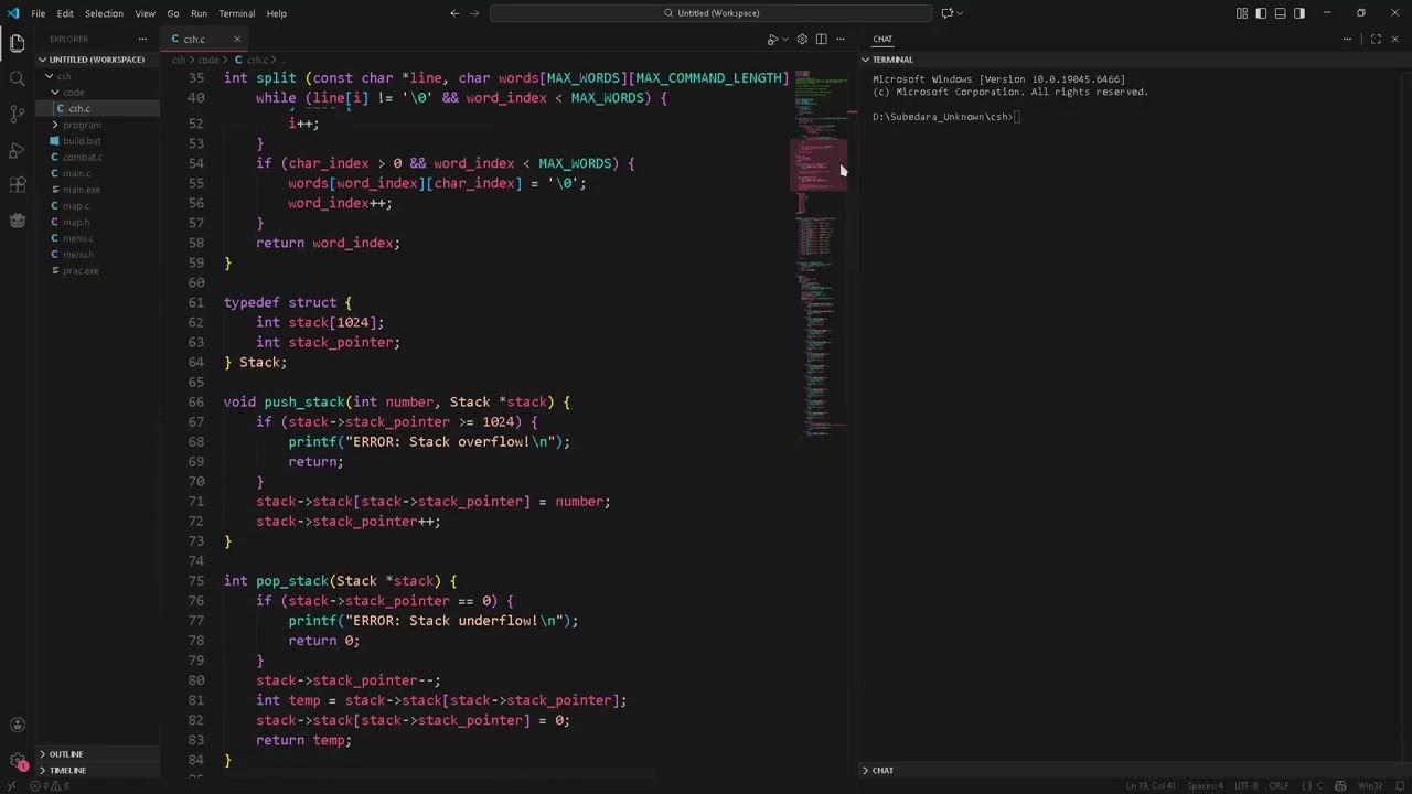 Csh: A Stack Based Programming Language