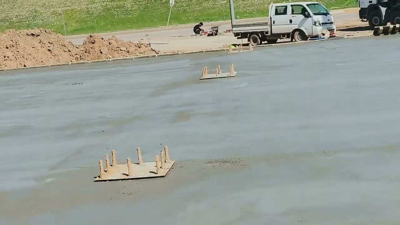 Concrete Road Pouring Work | Smooth Finishing Process | Construction Work