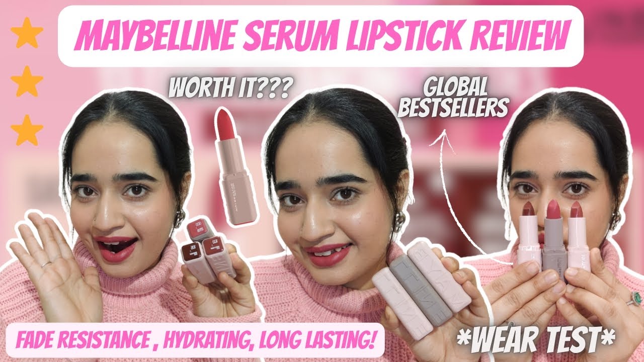 Maybelline Serum Lipstick Review💄Shade, Texture & Wear Test | Worth the Hype ⁉️