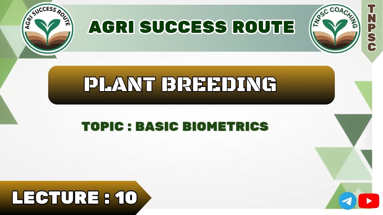 AGRICULTURAL OFFICER TNPSC # PLANT BREEDING # BASIC BIOMETRICS # AGRI OFFICER