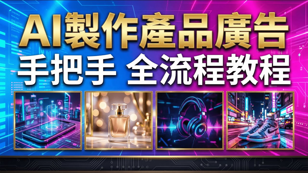 【手把手教程】新手小白必看！手把手教你用AI做專業產品大片 | 如何用AI工具製作高端商業廣告片 | AI產品廣告片 完整製作全流程，產品一致