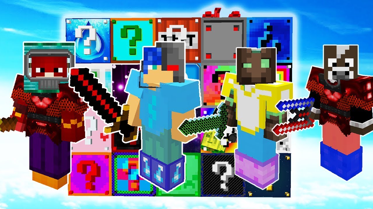 4 YOUTUBERS vs TODOS los LUCKY BLOCKS que EXISTEN | MINECRAFT MODS NICKSAURUS