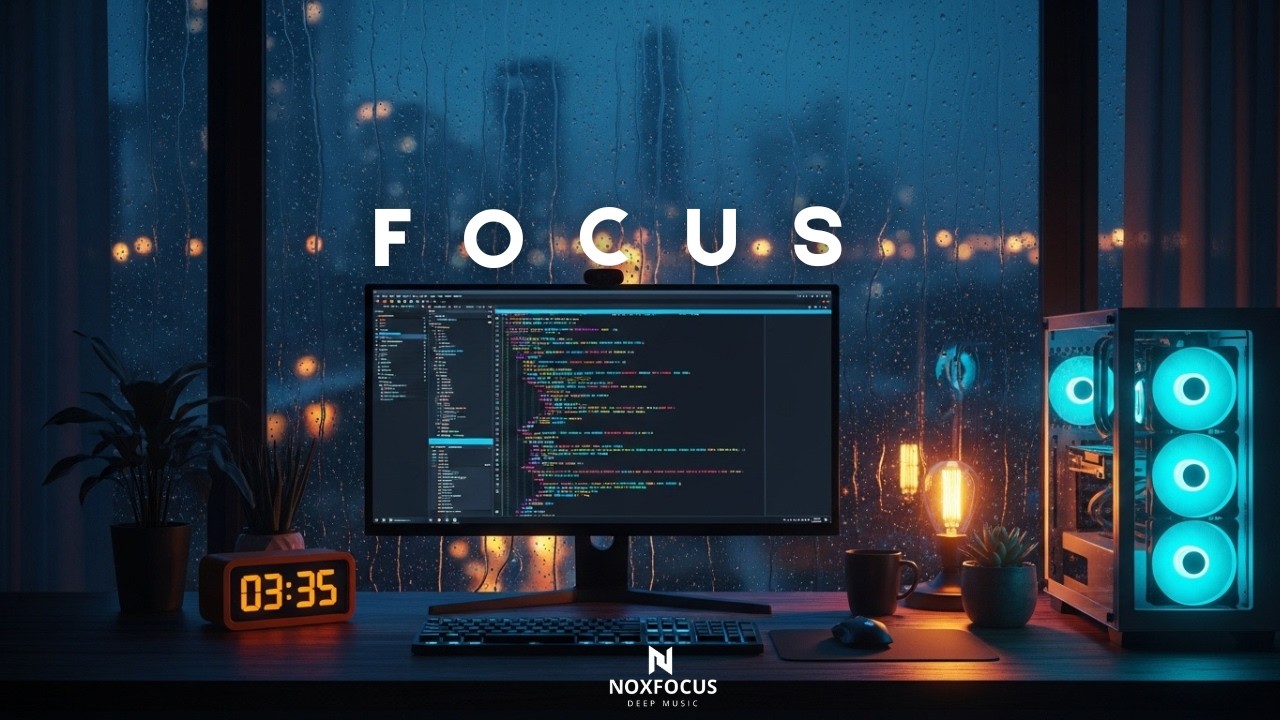 Deep Focus Music for Coding & Work ☔ Rainy Night Programming Ambience | Ultra Productivity