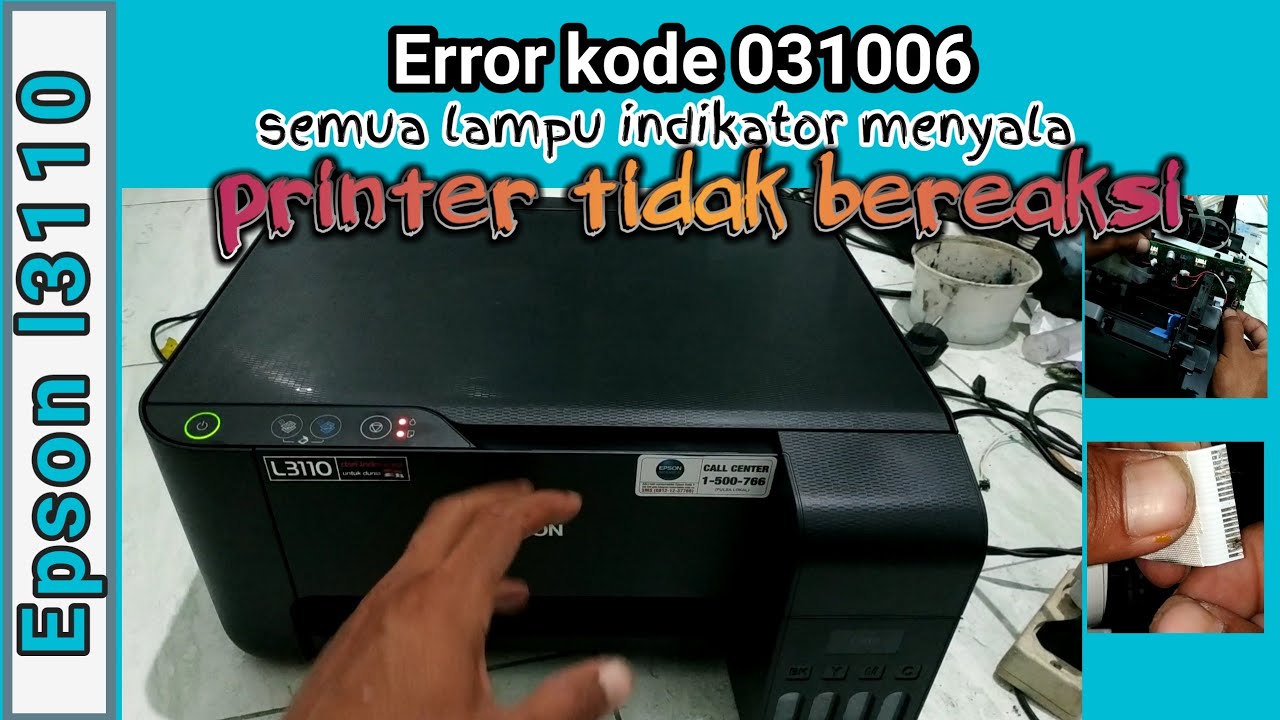 Epson l3110 semua lampu menyala dan printer tidak bereaksi