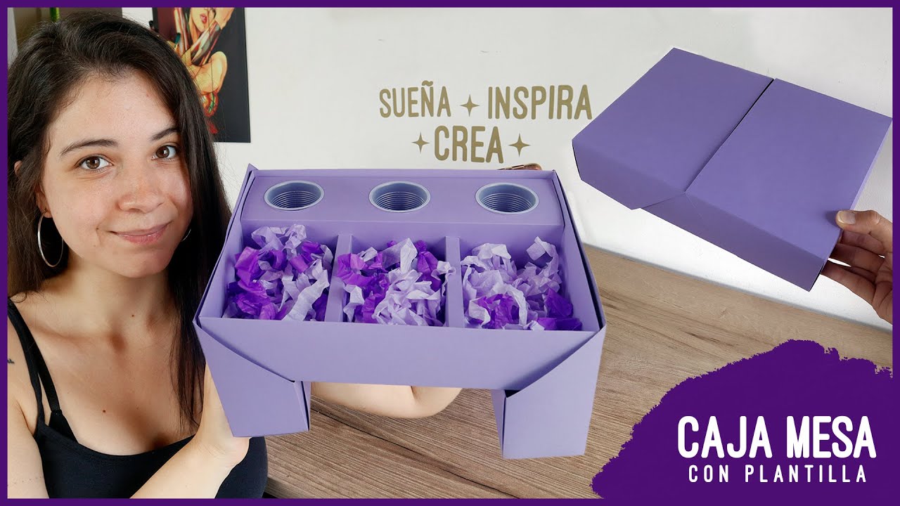 CAJA MESA - Cómo hacer una caja sorpresa con cartulina ♥ Soy Maria Zapata