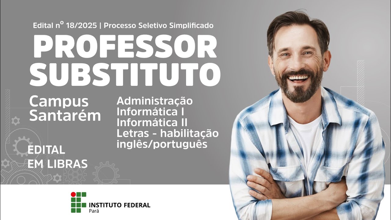 Edital em Libras-PSS para Professor Substituto- Campus Santarém