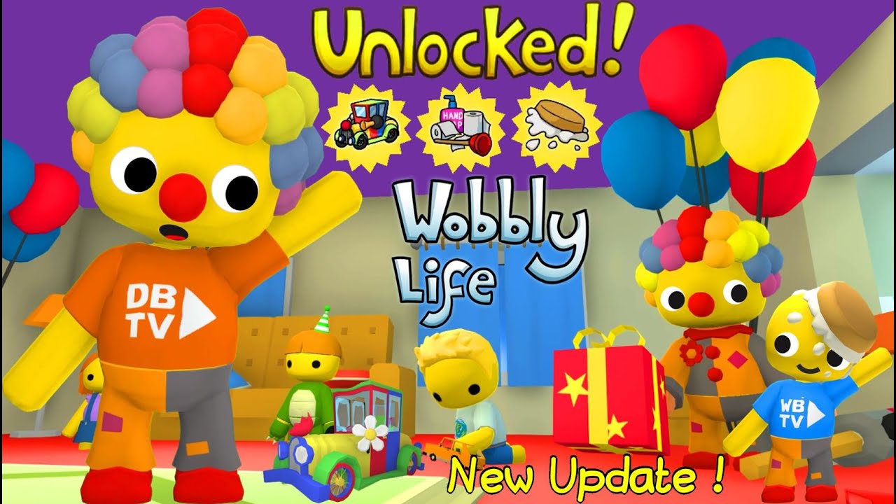 НОВОЕ ОБНОВЛЕНИЕ WOBBLY LIFE v0.8 МЫ ОТКРЫЛИ МАШИНУ КЛОУНА, ШЛЯПУ С ПИРОГОМ В ЛИЦЕ, ШАТУЩУЮСЯ ОДЕ...