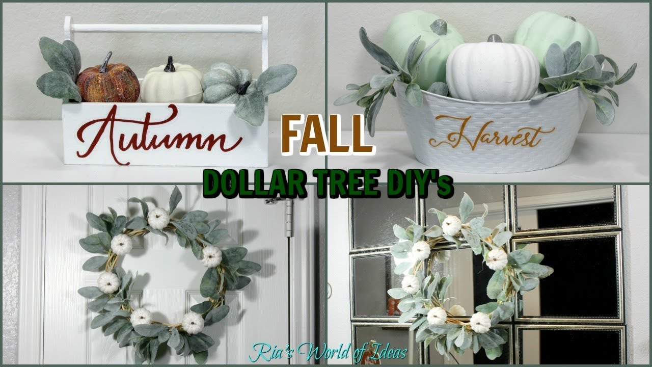 EASY FARMHOUSE STYLE FALL DOLLAR TREE DIY DECOR IDEAS