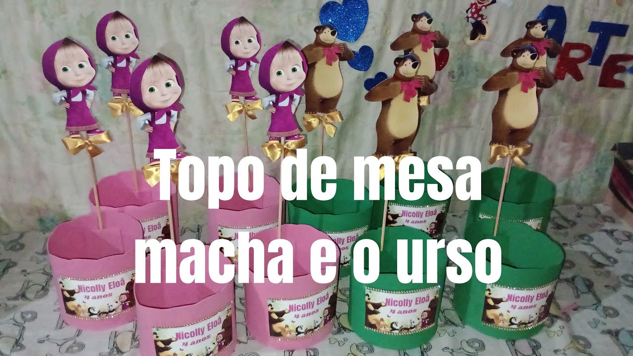 como fazer topo de mesa masha e o urso  rápido e prático