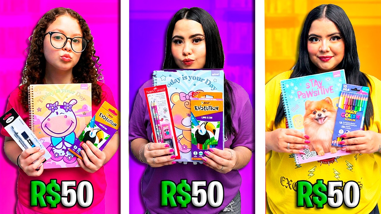 QUEM FAZ O MELHOR MATERIAL ESCOLAR COM 50 REAIS! | BIBI E LUD