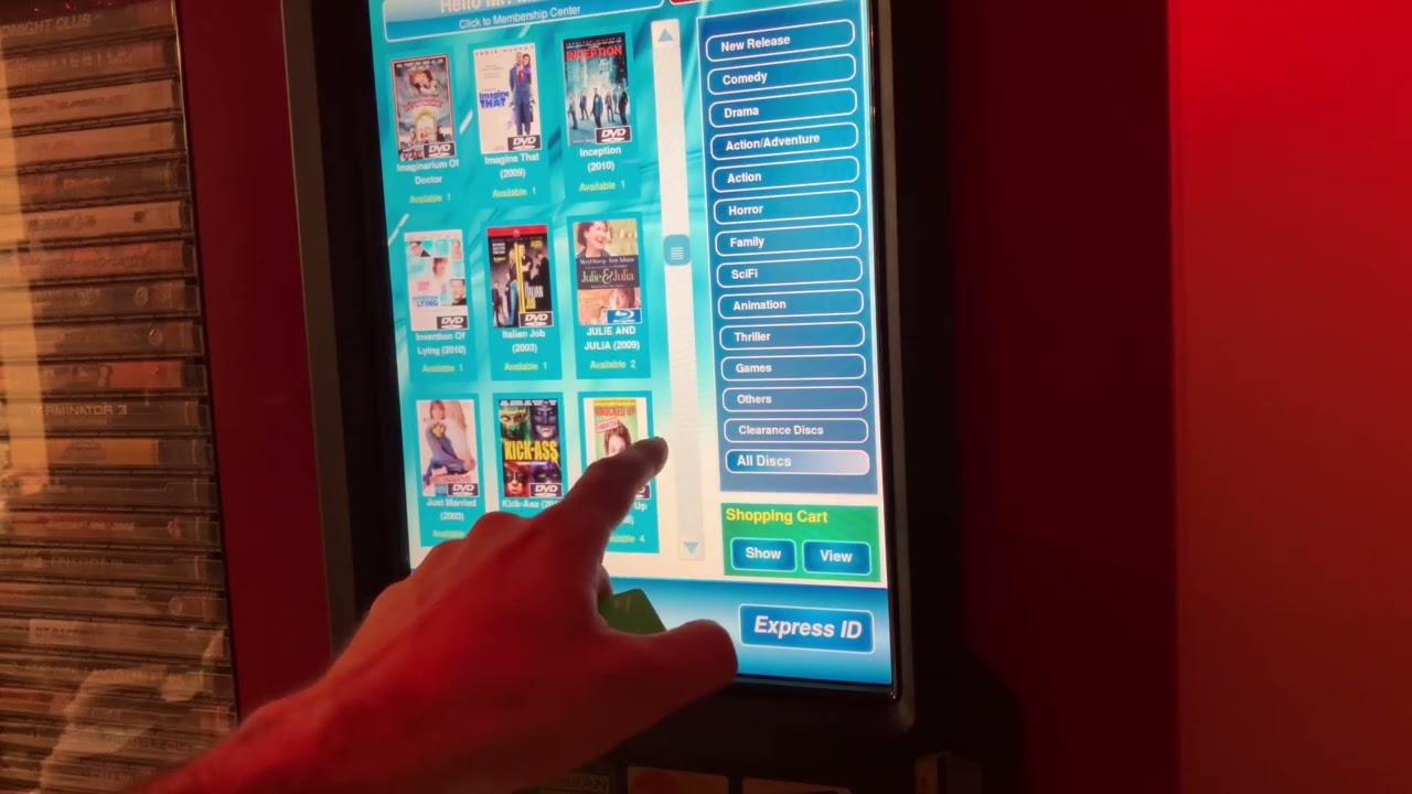 DVDnow S250 kiosk: vending “rented” disc